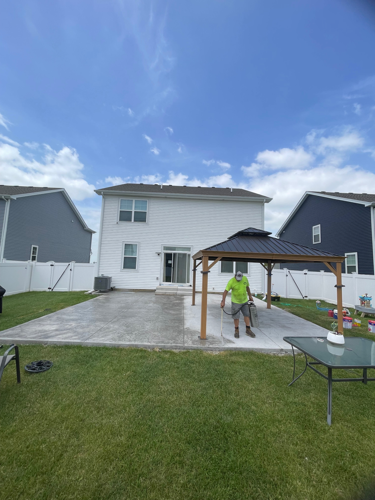 Sealing a stamped concrete patio